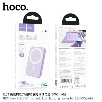 Hoco J109 Bateria Externa Com Carga Magnetica Rapido(5000Mah)