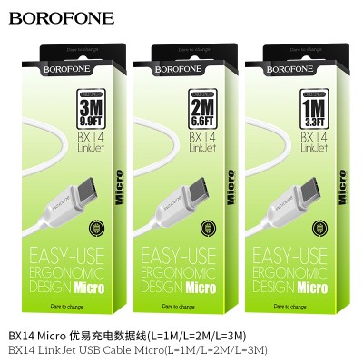 Borofone BX14 Cable Carga (USB-M) 1,2,3M
