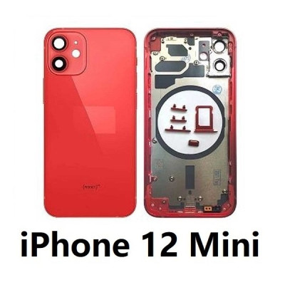 Chasis Con Tapa Trasera Para Iphone 12 Mini Rojo