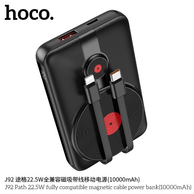 Hoco J92 Power Bank Path + Cables Integrados 10000Mah