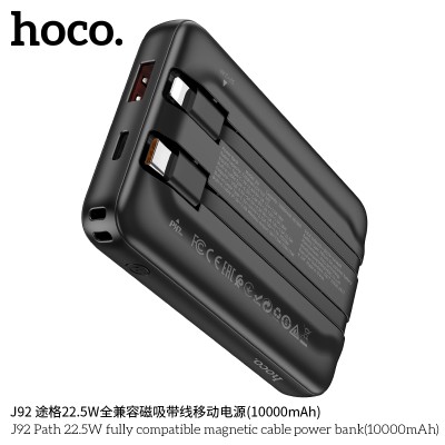 Hoco J92 Power Bank Path + Cables Integrados 10000Mah