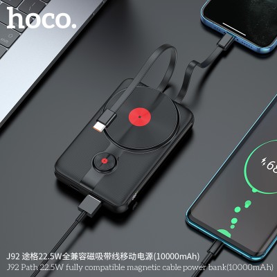 Hoco J92 Power Bank Path + Cables Integrados 10000Mah