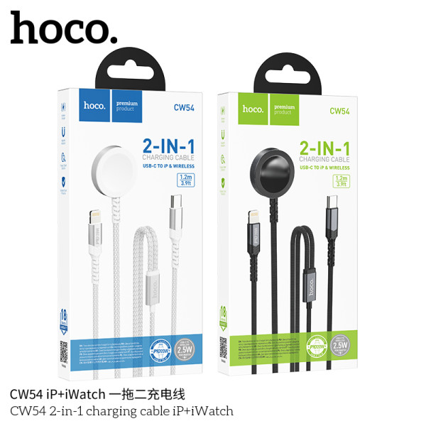 CW54 Cable de carga 2 en 1 iP+iWatch