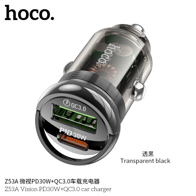 Hoco Z53A Cargador de coche Vision PD30W+QC3.0