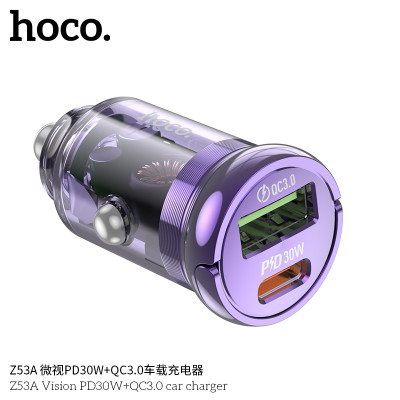 Hoco Z53A Cargador de coche Vision PD30W+QC3.0