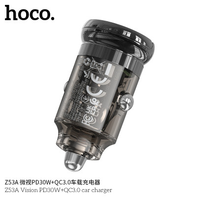 Hoco Z53A Cargador de coche Vision PD30W+QC3.0