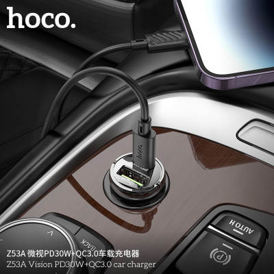 Hoco Z53A Cargador de coche Vision PD30W+QC3.0