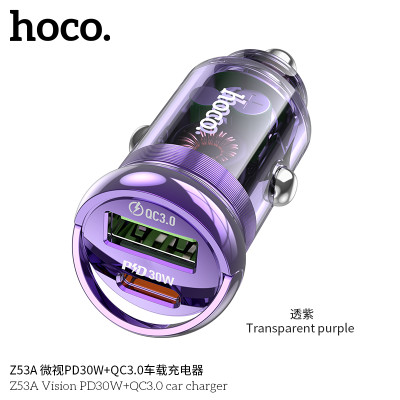 Hoco Z53A Cargador de coche Vision PD30W+QC3.0