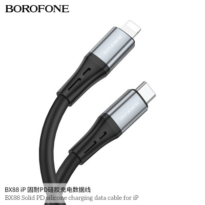 Borofone-BX88 Cable de datos de carga de silicona PD para iP