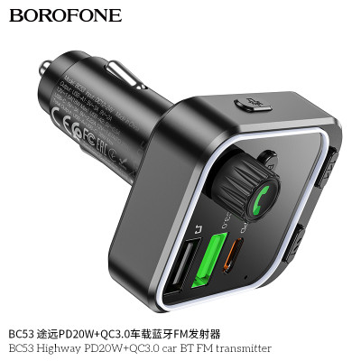 Borofone-BC53-Transmisor FM BT para coche PD20W+QC3.0