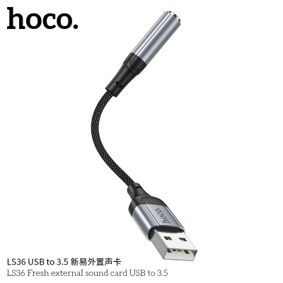 Hoco Ls36 Tarjeta De Sonido Externa Fresh Usb A Jack 3,5