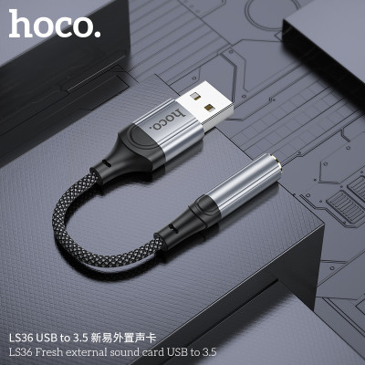 Hoco Ls36 Tarjeta De Sonido Externa Fresh Usb A Jack 3,5