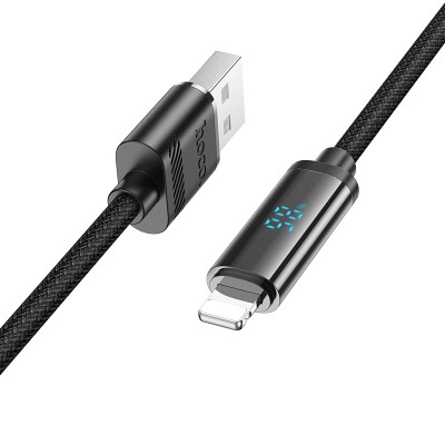 Hoco U127 Cable De Carga Para Usb A Iphone (Con Porcentaje De Bateria En El Cabezal)