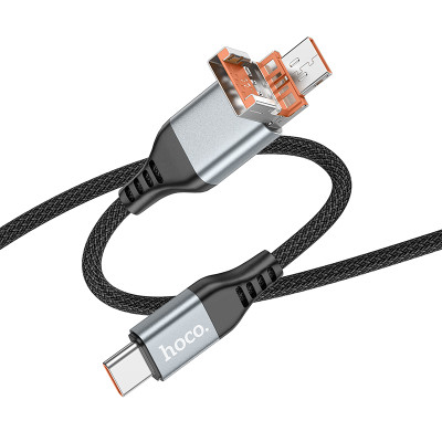 Hoco U128 Cable De Datos De Carga 2 En 1 Usb/Tipo-C A Tipo-C