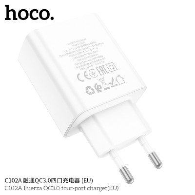 Hoco C102A Enchufe Con Una Entrada Usb QC 3.0 Y Tres Usb 10.5W