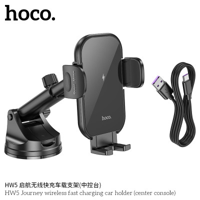 Hoco Hw5 Soporte Inalámbrico Para Coche Con Carga Rapida