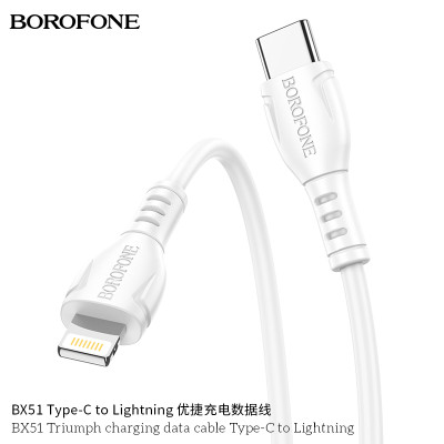 Borofone Bx51 Triumph 12W Datos De Carga Cable Tipo-C A Iphone