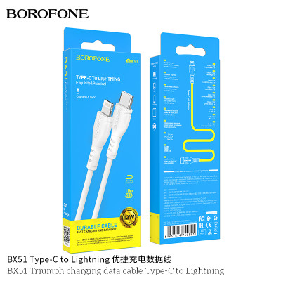 Borofone Bx51 Triumph 12W Datos De Carga Cable Tipo-C A Iphone