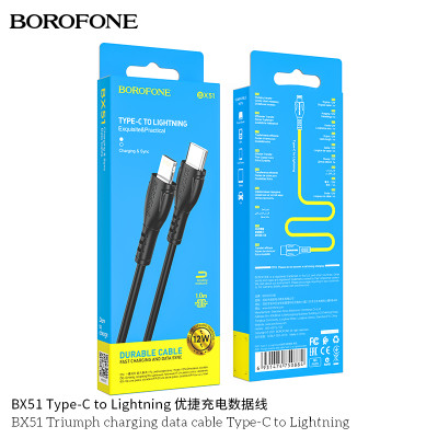 Borofone Bx51 Triumph 12W Datos De Carga Cable Tipo-C A Iphone