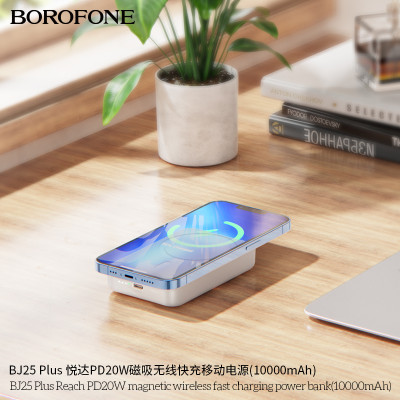 Borofone Bj25 Plus Bateria Externa Com Carga Magnetica Rapido(10000Mah)