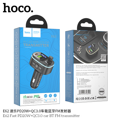 Hoco E62 Fast Pd20W+Qc3.0 Coche Bluetooth Transmisor Fm