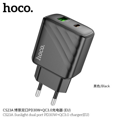 Hoco CS23A Cargador con puerto PD30W+QC3.0 sin cable