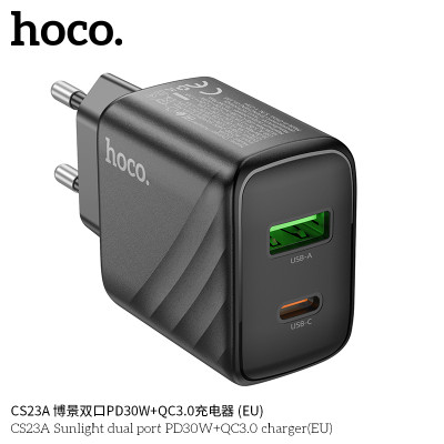 Hoco CS23A Cargador con puerto PD30W+QC3.0 sin cable