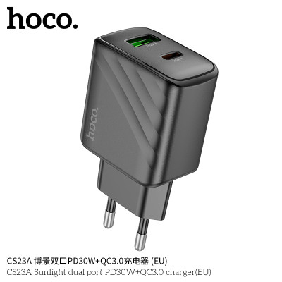 Hoco CS23A Cargador con puerto PD30W+QC3.0 sin cable