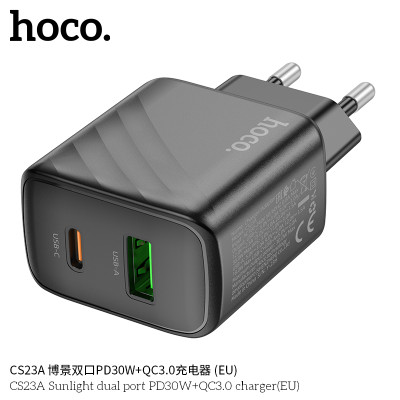 Hoco CS23A Cargador con puerto PD30W+QC3.0 sin cable