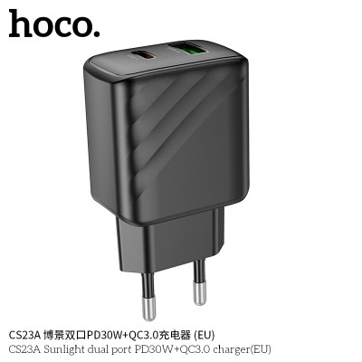 Hoco CS23A Cargador con puerto PD30W+QC3.0 sin cable