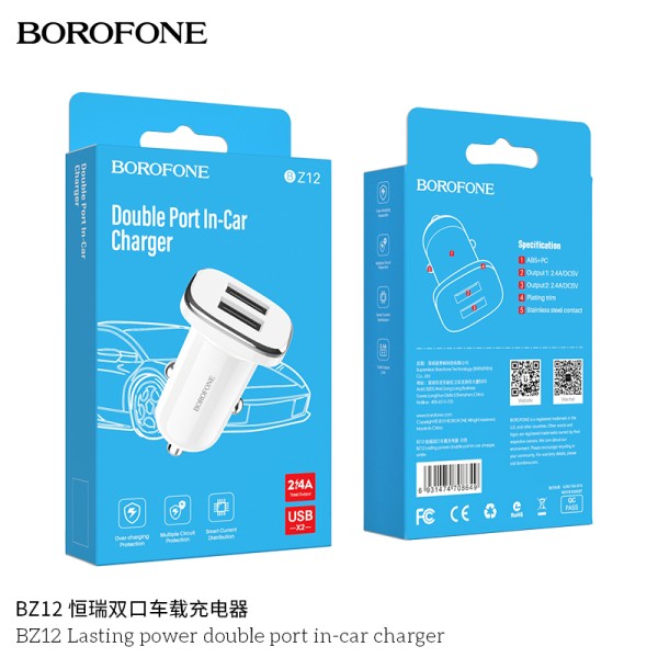 Borofone Bz12 Cargador Coche De Doble Puerto