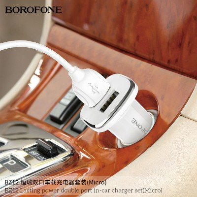 Borofone Bz12 Cargador Coche De Doble Puerto Micro Usb