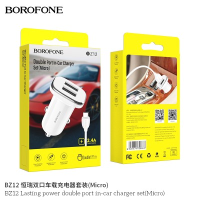 Borofone Bz12 Cargador Coche De Doble Puerto Micro Usb