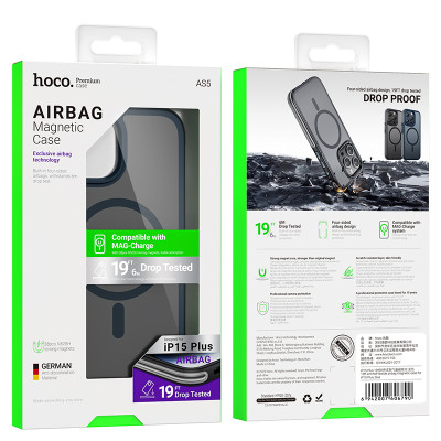 Hoco AS5 Funda Magnética Con Airbag Flexible Anticaída para Iphone 15