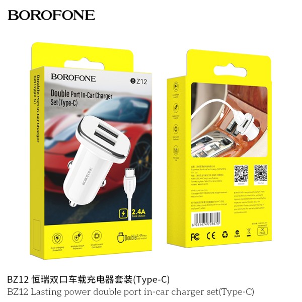 Borofone Bz12 Cargadores Coche De Doble Puerto Tipo C