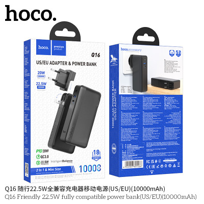 Hoco Q16 Compatible 22.5W Con Echufe Corriente Incluido (US/EU)(10000mAh)