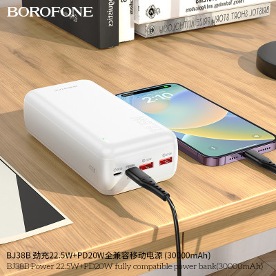 Borofone BJ38B Power 22.5W+PD20W Bateria Externa Power Bank (30000mAh)