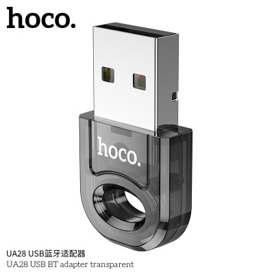 Hoco UA28 Adaptador Mini portable USB Bluetooth Negro Transparente