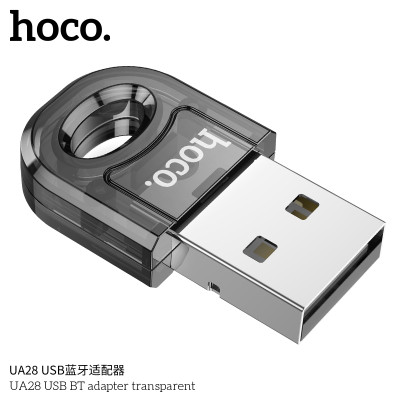 Hoco UA28 Adaptador Mini portable USB Bluetooth Negro Transparente