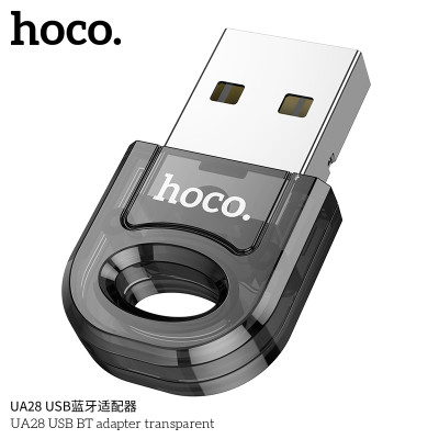 Hoco UA28 Adaptador Mini portable USB Bluetooth Negro Transparente