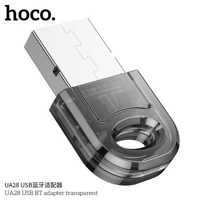 Hoco UA28 Adaptador Mini portable USB Bluetooth Negro Transparente