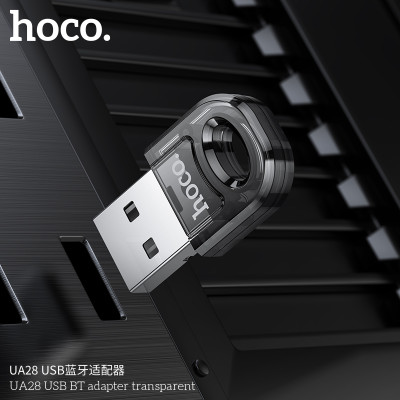 Hoco UA28 Adaptador Mini portable USB Bluetooth Negro Transparente