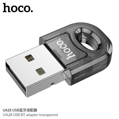 Hoco UA28 Adaptador Mini portable USB Bluetooth Negro Transparente