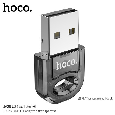 Hoco UA28 Adaptador Mini portable USB Bluetooth Negro Transparente