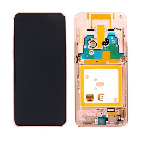 Pantalla Completa Original Servicepack Para Samsung A80 /A805 Con Marco ORO ROSA