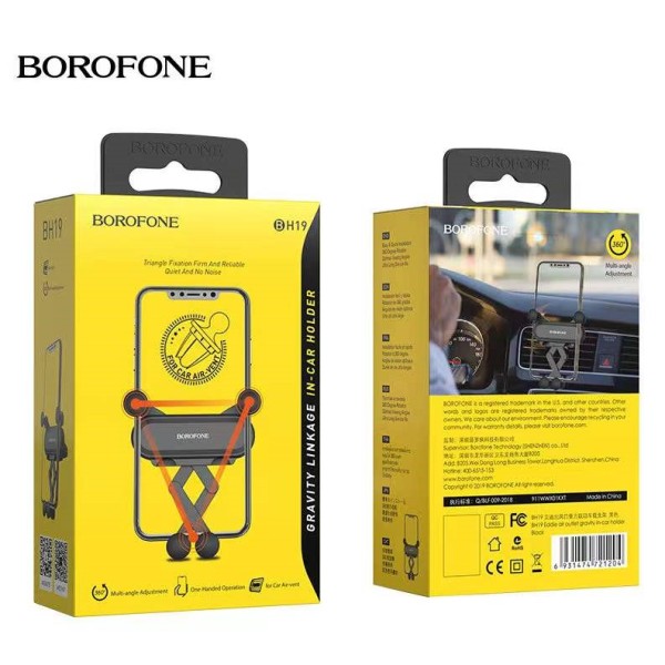 Borofone Bh19 Soporte Para Coche Por Gravedad Con Salida De Aire Eddie