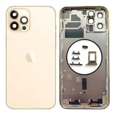 Chasis Con Tapa Trasera Para Iphone 12 Pro-Dorado