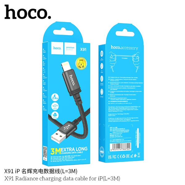 Hoco X91 Cable Carga/Datos (USB-L) 3M