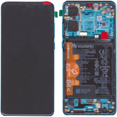 Pantalla Completa Original Servicepack Para Huawei P30 Con Marco Azul 