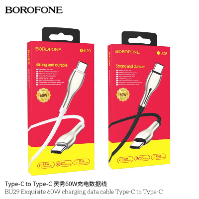 Borofone Bu29 Exquisito 60W Datos De Carga Cable Tipo-C A Tipo-C